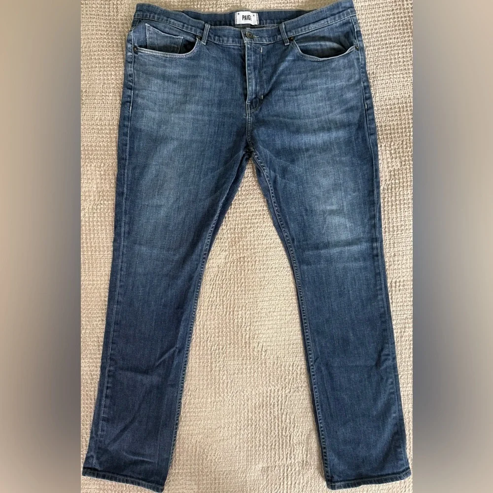 PAIGE Federal Slim Fit Jeans 👖 Men’s 40x31 Blue Stretch Denim Made in USA 🇺🇸